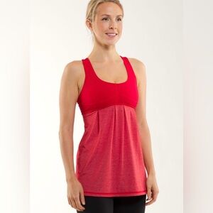 Lululemon Run Your Heart Out Red Racer Back Workout Tank Top Bra 4 Gym Fitness